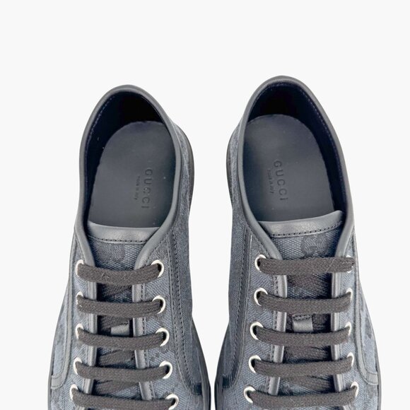 Gucci Low Top GG Sneakers Size 39 US 9 Black Monogram Logo Canvas Leather - Picture 5 of 14